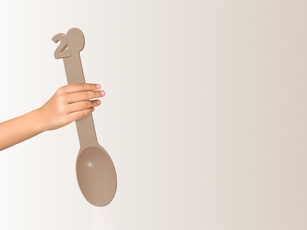 A Yogurtland Cappuccino Giant Spoon